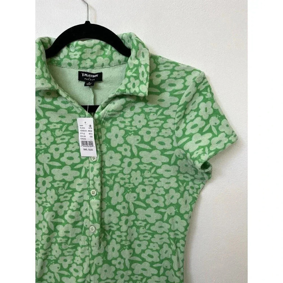 Pacsun x Playboy NWT Terry Romper size S Green and Blue Beach Wear One Piece - Picture 7 of 16